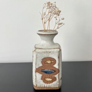 Studio Pottery Abstract Rustic Textured Bud Vase